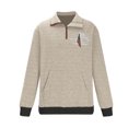 thumbnail image 3 of DPTALR Homme Casual Patchwork Pull Manches Longues Stand Col Fermeture Éclair Blouse, 3 of 4