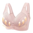 thumbnail image 3 of Comfort Bra on Clearance 3pc Ladies Comfortable Convenient Front Button Bra Breathable Easy Close Everyday Bra Plus Size Seamless Bralettes Cotton Bralette New Pinky S, 3 of 5