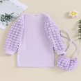 thumbnail image 4 of Fall Winter Warm Girls Knit Princess Clothes Fluffy Long Sleeves Sweater Dress with Bag, 4 of 9