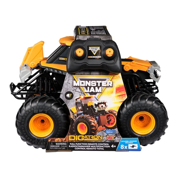 Monster Jam JCB Digatron Remote Control Vehicle with Lights, 1:15