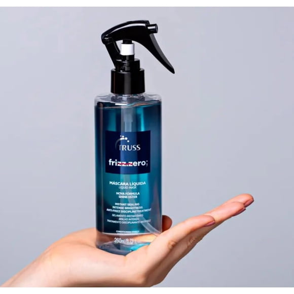 TRUSS Frizz Zero Liquid Hair Mask - Anti Frizz Treatment Spray with Thermal Heat Protection For Blow Drying, Flat Irons and Curling Irons - Detangler