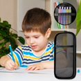 thumbnail image 1 of Boovnll Pencil Pouch, Double-Layer Mesh Pencil Case Student Large Capacity Stationery Bag Transparent Pencil Bag Portable Handheld Storage Bag, Pencil Case, Pencil Bag, Pencil Case Pouch, 1 of 5