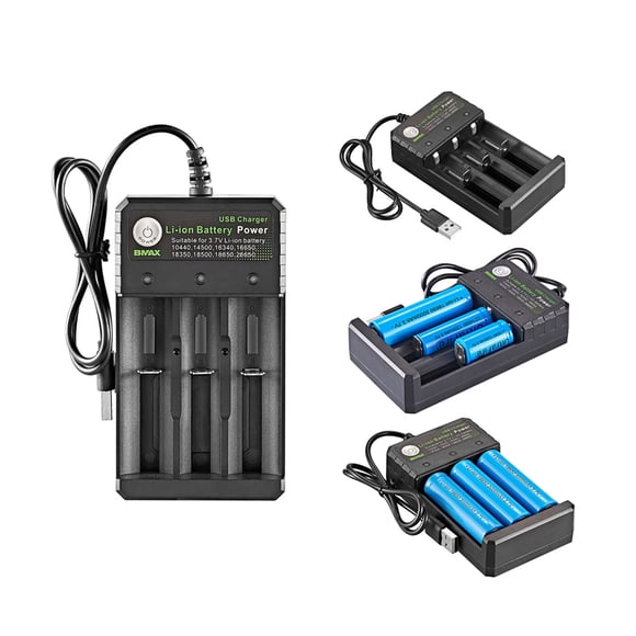 Aqestyerly Fast USB Smart Battery Charger for Rechargeable 18650 Li‑Ion and IMR Batteries,USB Powered Charger Station for 3.7V Cells HWRETIE