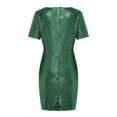thumbnail image 4 of Gspmoly Robes d'Été pour Femmes 2025, Robe à Manches Courtes pour Femmes, Mode Aguichant, Col en V, Hanches Irrégulières, Jupe-Robe à Paillettes à Manches Courtes, Robes de Soirée pour Femmes, Économies d'Été Liquidation, 4 of 8