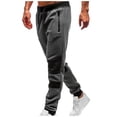 thumbnail image 1 of Mens Pants, Mens Fashion Drawstring Elastic Waist Solid Color Casual Sweat Length Pants, 1 of 6
