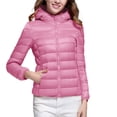thumbnail image 1 of RKSTN Puffer Jacket Womens Long Sleeve Stand Collar Zip Up Winter Jacket Quilted Lightweight Down Jacket with Pockets, 1 of 8