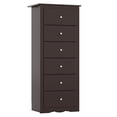thumbnail image 1 of Gymax 6 Drawer Dresser Tall Wooden Chest of Drawers w/ Metal Drawer Guide Rails Brown, 1 of 6