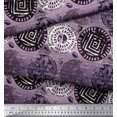 thumbnail image 2 of Soimoi Georgette Viscose Fabric Text,Floral & Greek Key Block Fabric Prints By Yard 42 Inch Wide, 2 of 3