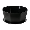 thumbnail image 2 of UsRHHA Resin Plastic Flower Pot With Base, 20cm Large Planter For Balcony Potted Plants, Imitation Ceramic Decorative Pot For Indoor Outdoor, 2 of 4