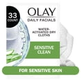 thumbnail image 1 of Olay Daily Facials Face Wash Sensitive Cleansing Wipes, Gentle Makeup Remover, Makeup Wipes, Fragrance-Free, 33 Count, 1 of 14