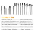 thumbnail image 3 of 20pcs Double Cut Carbide Rotary Burr Set 1/8in Shank 1/4in, 3 of 7