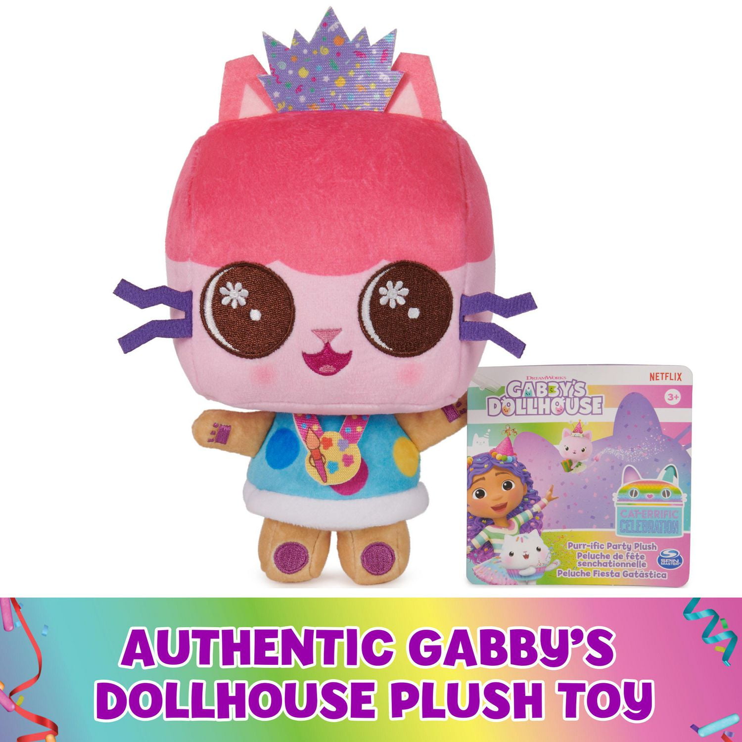 Gabby's Dollhouse, Peluche de fête Baby Box, Peluche pour enfants, Jouet pour filles et garçons à partir de 3 ans
