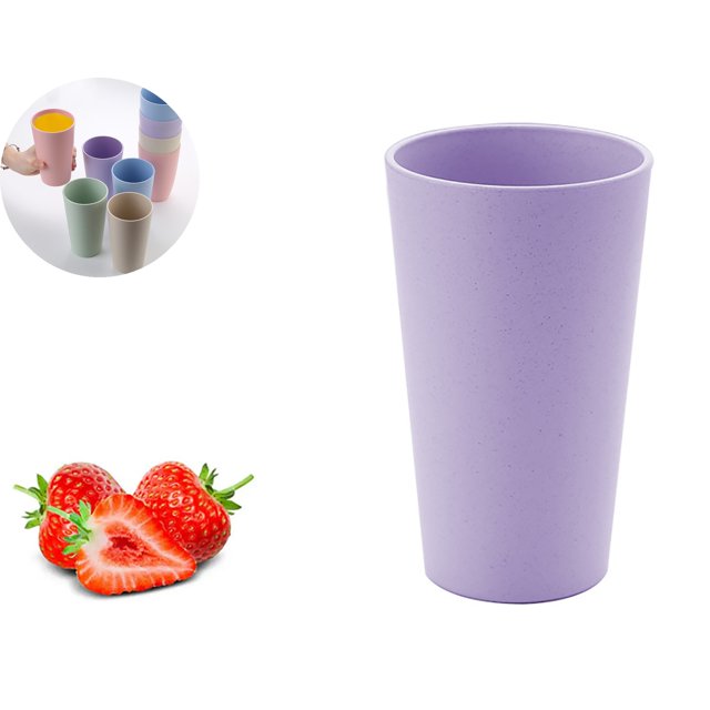 Dvruxg Gobelet en Paille de Blé - Gobelet en Plastique Réutilisable pour la Cuisine - Gobelet Compatible Lave-Vaisselle et Micro-Ondes - Gobelets en Plastique Réutilisables pour un Usage Quotidien