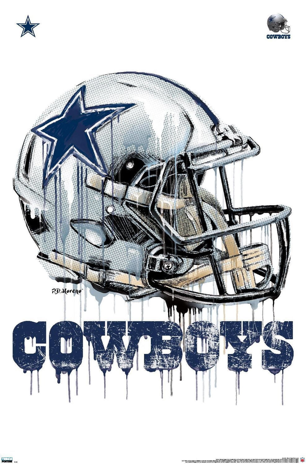 NFL Dallas Cowboys - Drip Helmet 20 Wall Poster