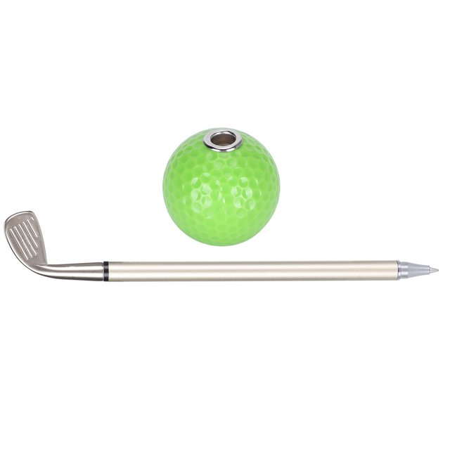 Golf Pen Set, with Golf Ball Design Durable Golf Pen Gift Set, Pen Accessory Pen Stand for Pen Golf Lovers Green,White