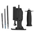thumbnail image 2 of Electric Saw Attachment, High Efficiency Comfortable Grip Reciprocating Saw Adapter ABS Shell With 3PCS Blades For Wood Metal Cutting, 2 of 8