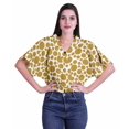 thumbnail image 1 of Moomaya Hauts à Manches Boxy Imprimés pour Femmes, Col en V, Taille Élastique, Kimono, 1 of 4