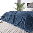 thumbnail image 2 of BEDELITE Fleece Blanket Queen Size - 3D Ribbed Jacquard Soft and Warm Decorative Fuzzy Blankets - Cozy Fluffy Plush Lightweight Throw Blankets for Couch Bed Sofa(Navy Blue 90x90 inches), 2 of 5