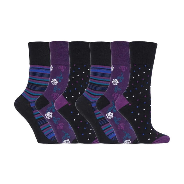 Gentle Grip - 6 Pairs Ladies Gentle Grip Non Elastic Crew Socks