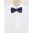 thumbnail image 2 of INSPIRE CHIC Men's Polka Dots Bow Ties Pre-Tied Bowknot for Wedding Business Navy Blue White, 2 of 5
