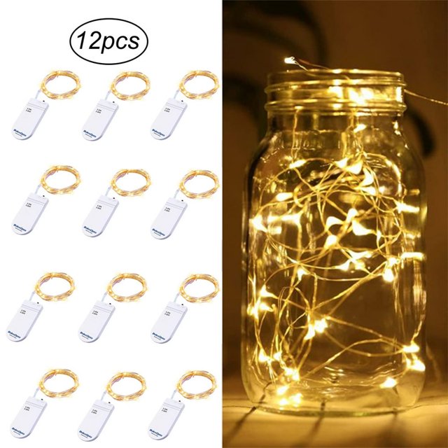 MesaSe 12pcs Fairy Lights Decoration String Lights Starry Lights 6.6ft Long CR2032 Battery Powered (Multicolor)