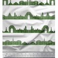 thumbnail image 2 of Soimoi Green Moss Georgette Fabric Indian Monuments Architectural Print Sewing Fabric Yard 42 Inch Wide, 2 of 3