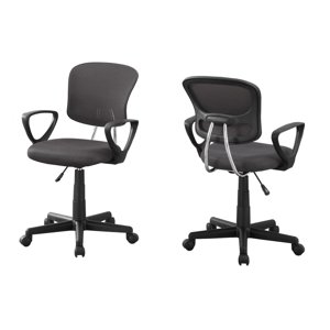 Monarch Specialties chaise de bureau, Hauteur réglable, Swivel, Ergonomie, Accoudoirs, Bureau d'informatique, Travail, Mineur, Métal, Mesh, Gris, Noir, Contemporain, Moderne