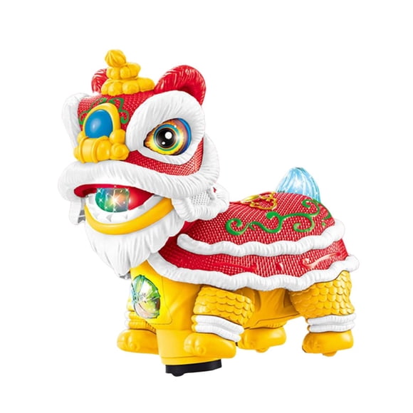 HILABEE Jouet de Danse du Lion Électrique Lion Mignon Festif Cadeau pour Bébés Filles Cadeaux du Nouvel An Rouge