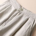 thumbnail image 4 of Timegard Womens Lounge Pants Wide Leg Cotton Linen Elastic Waisted Button Loose 3/4 Pants with Pockets, 4 of 7