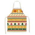 thumbnail image 1 of 1Pc Parent Adult the Family Kitchen Christmas Print Linen Family Aprons, 1 of 3
