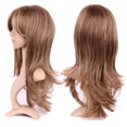 thumbnail image 2 of Perruque Synthétique Longue et Bouclée avec Frange, Perruques Courtes Résistantes à la Chaleur, Perruque Pleine Tête pour Femmes Blondes, 2 of 4