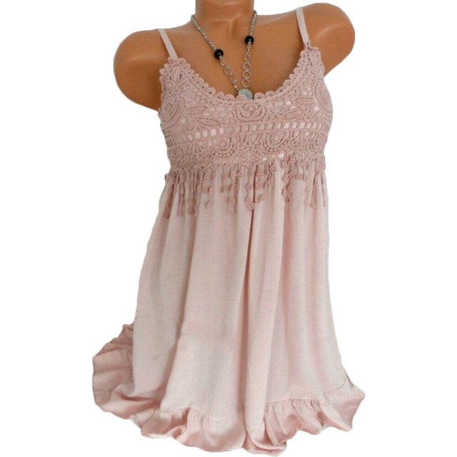 CAROOTU Robe à Bretelles pour Femmes Mini Débardeur en Dentelle Sans Manches Fête Été Plage Robe Courte Grande Taille