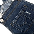 thumbnail image 4 of KIDSCOOL SPACE Baby Little Girls Skirt,Ripped Soft Strechy Denim Girls Summer Overalls Dress,Deep Blue,4-5 Years, 4 of 7
