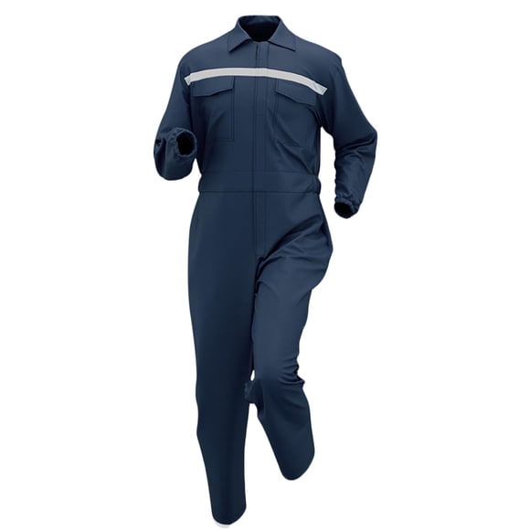 Men's Heavy Duty Work Coveralls, Zip Front Utility Jumpsuit with Multiple Pockets, Durable Polyester for Industrial and Construction Use