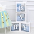 thumbnail image 1 of Balloon Box Exquisite Party Decor Baby Shower Supplies A-Z Letter Cardboard Cube Clear Box for Propose Marriage, 1 of 10
