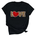 thumbnail image 1 of Pisexur Valentines Day T-shirt Top Femmes Imprimé Manches Courtes Haut Manches Courtes Col Rond Haut Chemise, 1 of 2