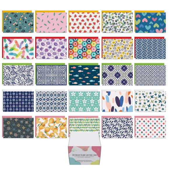 Dessie 100 Unique Blank Cards With Envelopes All Occasion - 4X6 Inch Blank Greeting Cards Wcolored Envelopes Gold Seals No Repetition Note Cards With Envelopes Set