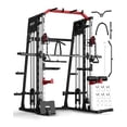 thumbnail image 1 of Smith Machine, Power Cage Squat Rack with Cable Crossover, Dual Pulley System, Pull-Up Bar, Home Gym Workout Equipment with Attachments for Strength Training and Weightlifting, 1 of 7