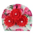 thumbnail image 1 of MIASHUI Turban Extensible pour Tout-Petit Bonnet Bébé Garçon Fille à Imprimé Floral Bandeau, Rouge, Taille Unique, 1 of 1