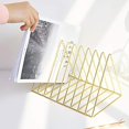 thumbnail image 4 of Estbridg Files Folder Stand Desktop File Organizer  Book Shelf  Rack  9 Slot File Sorter Eye-catching Decoration for Indoor Office Home  Photograph Props (Black), 4 of 6