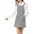 thumbnail image 4 of INSPIRE CHIC Junior's Plaids Adjustable Strap Above Knee Suspender Dress, 4 of 5