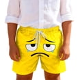 thumbnail image 1 of Toddler Boys Swim Trunks Solid Color Cute Expression Print Quick Dry Shorts, Little Boys Swim Trunks with Pockets for Beach Pool Summer, 1 of 6