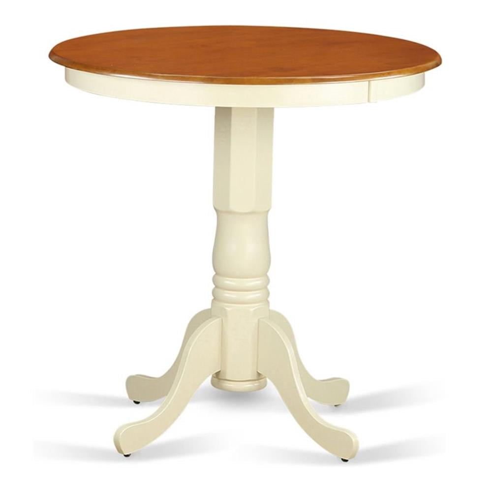 Pemberly Row 36" Wood Counter Height Dining Table in Cream/Cherry