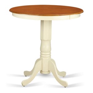Pemberly Row 36" Wood Counter Height Dining Table in Cream/Cherry