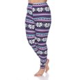 thumbnail image 2 of White Mark PS210-192 Plus Printed Leggings, Navy & Fuchsia - One Size, 2 of 5