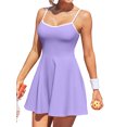 thumbnail image 1 of Charmo Robe de Tennis à Col en V pour Femmes, Dos Nu, Robe de Golf d'Entraînement avec Shorts, 1 of 8