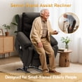 thumbnail image 3 of YSICK Small Power Lift Recliner Chair for Elderly with Remote Control Linen for Living Room,Black, 3 of 7