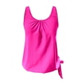 thumbnail image 4 of Women's Split Tankini Swimwear Top - Printed Square Corner Design, Polyester, S-XXL, Mix & Match Beachwear, 4 of 5