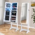 thumbnail image 2 of Costway Armoire à Bijoux avec Miroir à DEL, Organisateur sur Pied avec Lumière Intégrée à 3 Couleurs, 2 of 10
