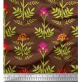 thumbnail image 1 of Soimoi Poly Georgette Fabric Leaves & Floral Artistic Print Fabric by The Yard 52 Inch Wide, 1 of 5
